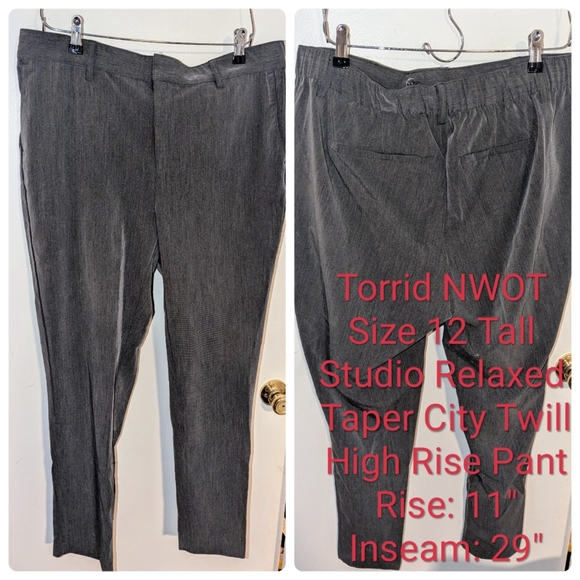 Torrid NWOT Size 12 Tall Studio Relaxed Taper Twill High Rise Pant - Picture 5 of 6